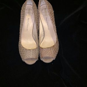 House of Harlow 1960 Pearl Python Peep toe.